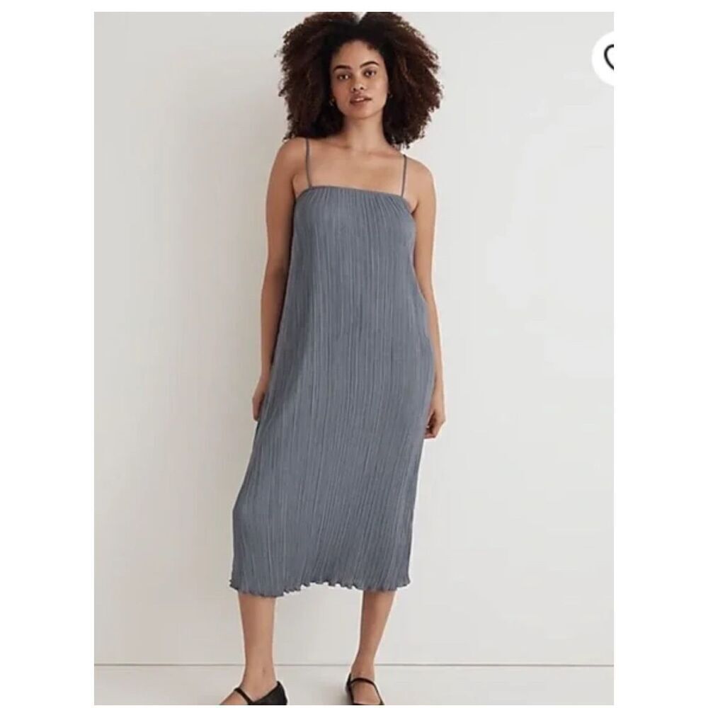 Madewell The Goldie in plisse sheath dress 12